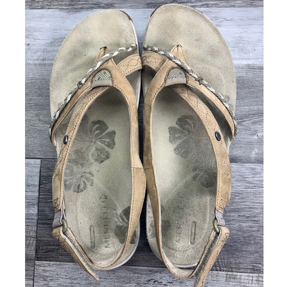 Merrell Stella Bloom Aluminum Tan Leather Athletic Sandals Womens 9 J89132 - Picture 5 of 7